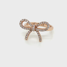 14k Rose Gold Diamond Bow Ring