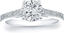 Cathedral Pave Diamond Engagement Ring- 1/4ct tw