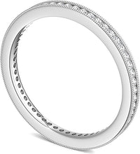 Channel Set Milgrain Round Brilliant Diamond Eternity Ring .25ct tw