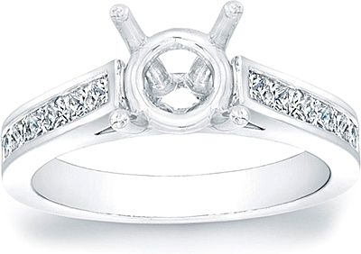 Channel-Set Princess Cut Cathedral Engagement Ring- .65ct tw