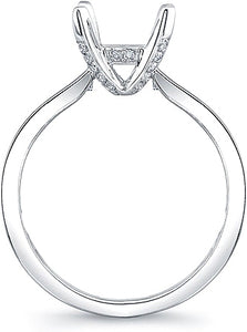 Channel-Set Princess Cut Diamond Engagement Ring w/ Pave Basket