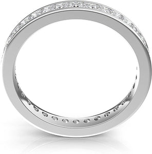 This stylish eternity ring features a single row of princess cut di...