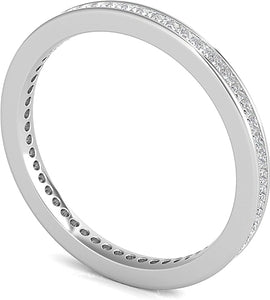 This stylish eternity ring features a single row of princess cut di...