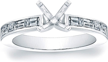 Channel-Set Straight Baguette Diamond Engagement Ring- 2/3ct tw.