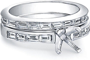 Channel-Set Straight Baguette Diamond Engagement Ring- 2/3ct tw.