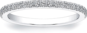 This wedding band by Coast Diamond Features a single row of pave se...