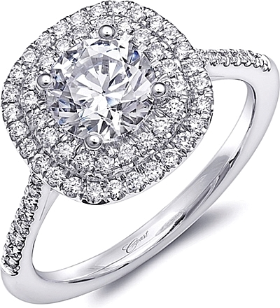 Coast Double Halo Diamond Engagement Ring