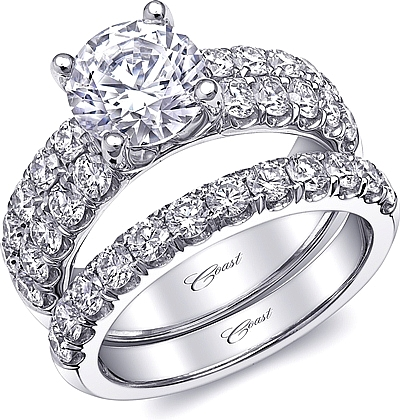Coast Double Row Diamond Engagement Ring