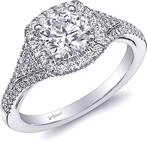 Coast Pave Diamond Engagement Ring