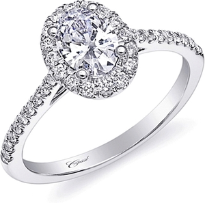 Coast Pave Halo Diamond Engagement Ring