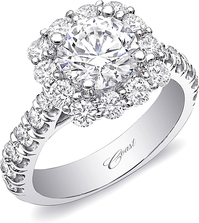 Ring with halo shop setting