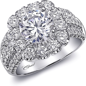 This diamond engagement ring setting by Coast features three rows o...