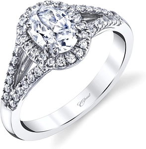 Turn heads with this stunning halo design. Featuring a split shank ...