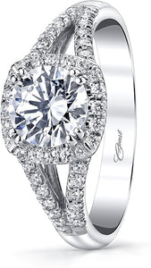 Coast Split Shank Halo Diamond Engagement Ring