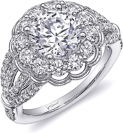 Coast Triple Row Diamond Engagement Ring