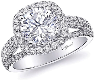 This diamond engagement ring setting by Coast features three rows o...