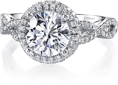 Coast Twist Shank Diamond Engagement Ring