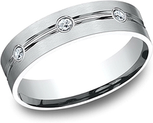 Comfort Fit Diamond Wedding Band- 6mm