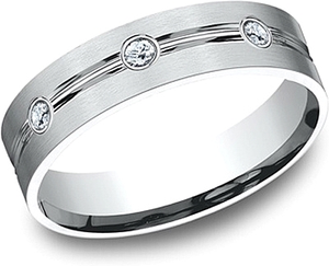 Comfort Fit Diamond Wedding Band- 6mm