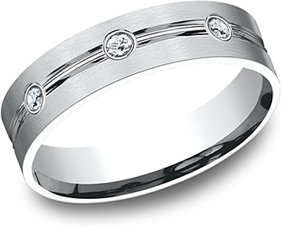 Comfort Fit Diamond Wedding Band- 6mm
