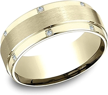 Comfort Fit Diamond Wedding Band- 8mm