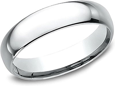 Comfort Fit High Polished Wedding Band- 5mm