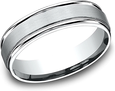 Comfort Fit Satin Finish Wedding Band-6mm