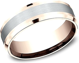 Comfort Fit Two-Tone Wedding Band- 7mm