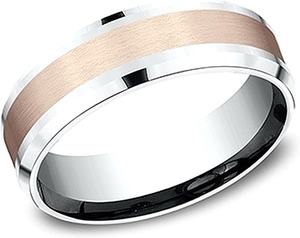 Comfort Fit Two-Tone Wedding Band- 7mm