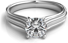 Contoure Engraved Diamond Solitaire Engagement Ring