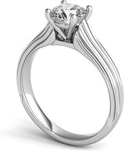 Contoure Engraved Diamond Solitaire Engagement Ring