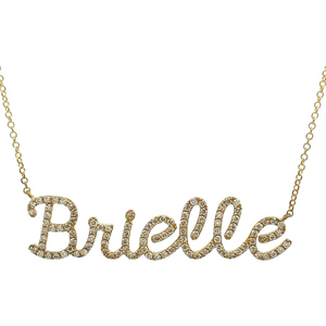 
Personalized Modern Script Necklace

Pave-set diamonds
Necklace le...