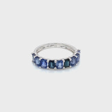 14k white gold multi sapphire ring 2.38cts 360 view