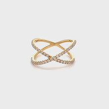 18k Yellow Gold Diamond X-Ring
