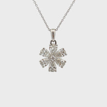 1.92ct 18K White Gold Diamond Flower Pendant