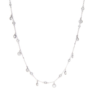 necklace features diamond stations and bezel set diamonds totaling ...
