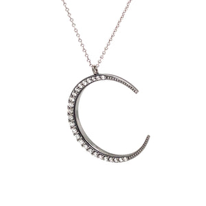 cresecnt moon pendant features 25 round brilliant cut diamonds tota...