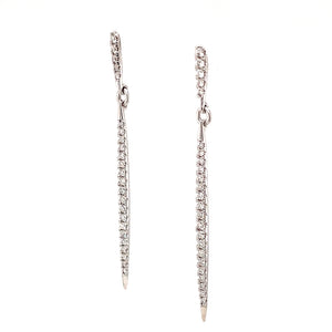 Tapered stick earrings with pave set diamonds totaling .42ct
