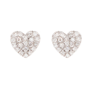 Sweet, heart-shaped studs featuring diamonds totaling .10ct