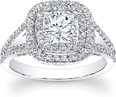 S3507/WG-Fana-14K White Gold Double Halo Engagement Ring-SVS Fine Jewelry
