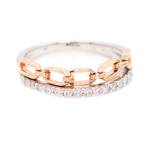 14k White Gold & Rose Gold Double Band