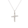 14k White Gold Diamond Cross & Chain