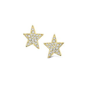 14K Diamond Star Earrings. Available in yellow, white and rose gold...