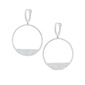 14K Diamond Modern Circle Earrings. Available in yellow, white and ...