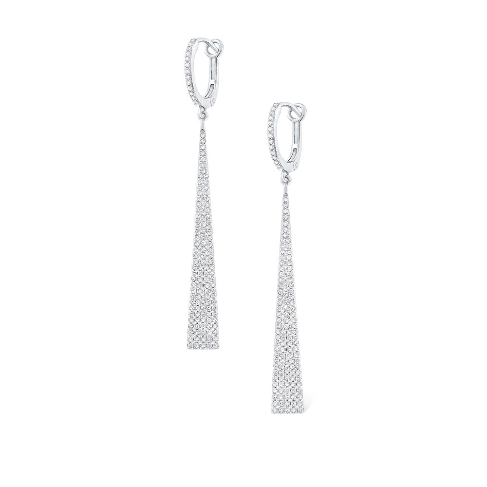14K Diamond Dangle Earrings. Available in yellow, white and rose go...