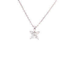 14k White Gold Marquise Cluster Pendant
