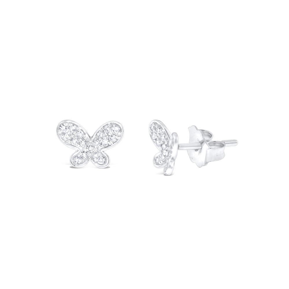 14K Gold and Diamond Butterfly Earrings. Available in yellow, white...