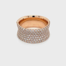 14K Rose Gold Curved Diamond Ring
