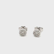 .50ct 14k White Gold Diamond Cluster Earrings