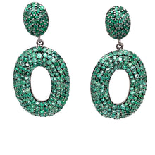 Sterling Silver Green Emerald Drop Earrings